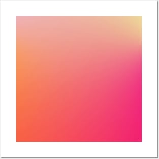 pink yellow gradient Posters and Art